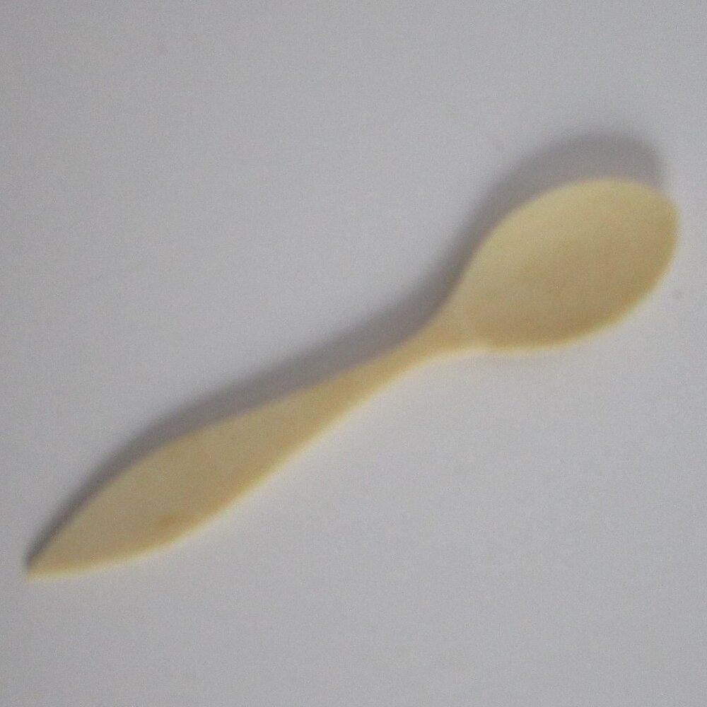 antique carved bone salt spoon